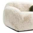 Furniture of America Grizzly Fabric Long-Pile Shaggy Plush Loveseat in Beige