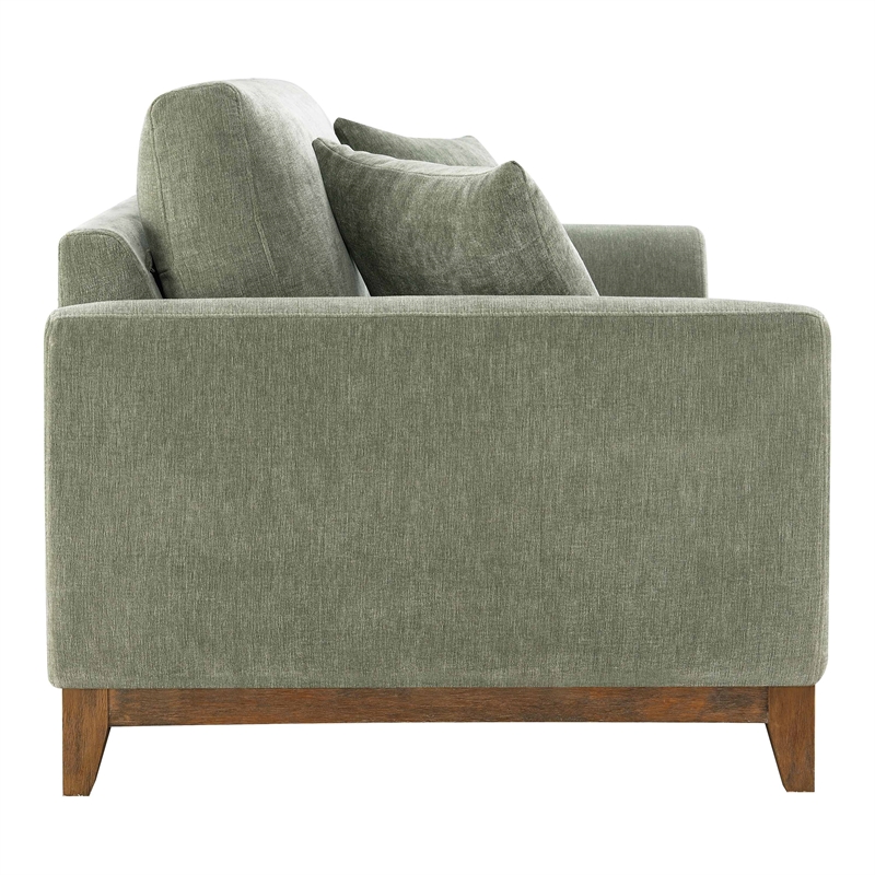 Furniture of America Naria Chenille Soft Track Arm Loveseat in Green