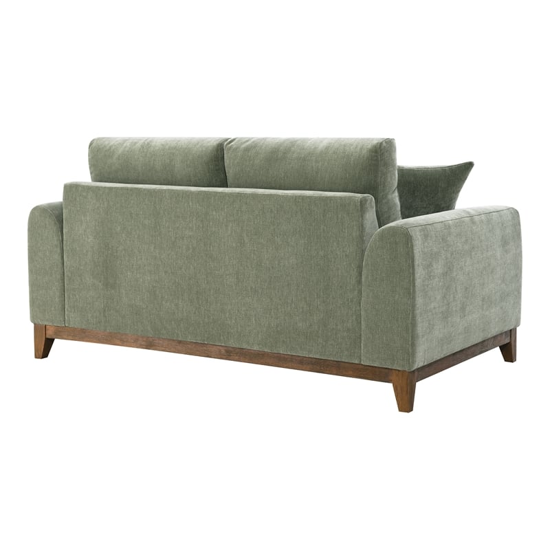 Furniture of America Naria Chenille Soft Track Arm Loveseat in Green