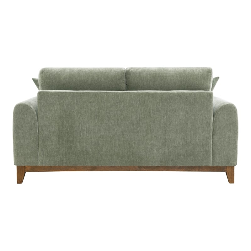 Furniture of America Naria Chenille Soft Track Arm Loveseat in Green
