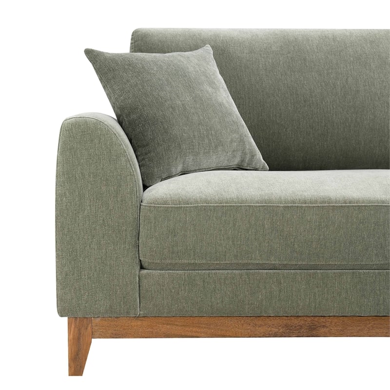 Furniture of America Naria Chenille Soft Track Arm Loveseat in Green