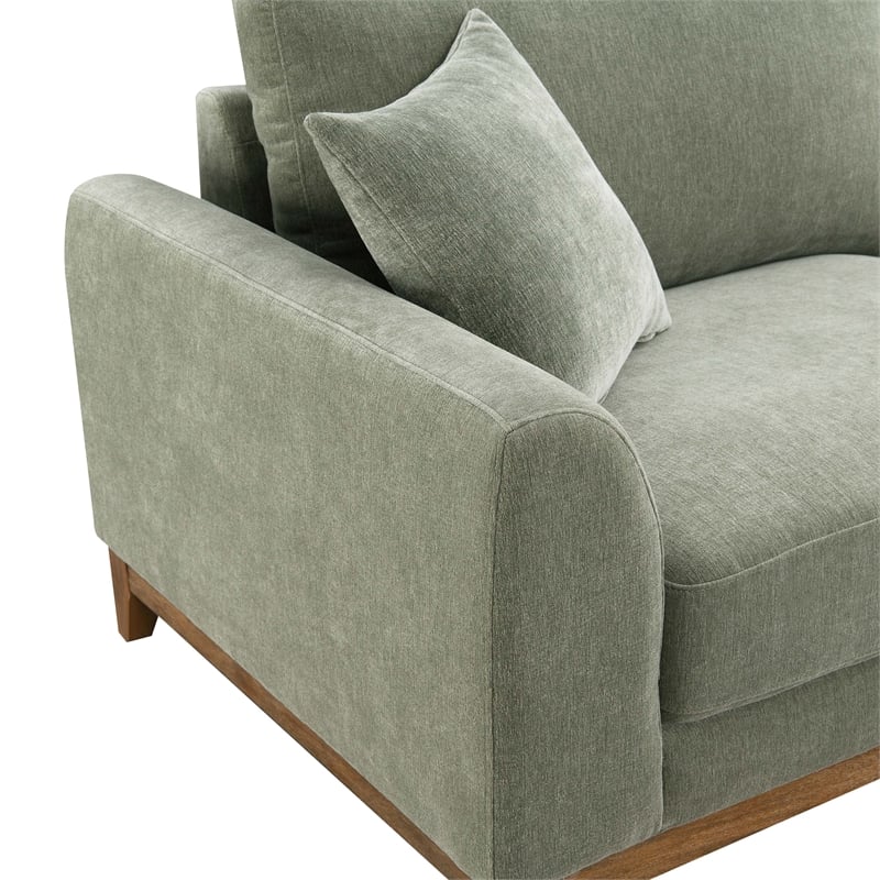 Furniture of America Naria Chenille Soft Track Arm Loveseat in Green