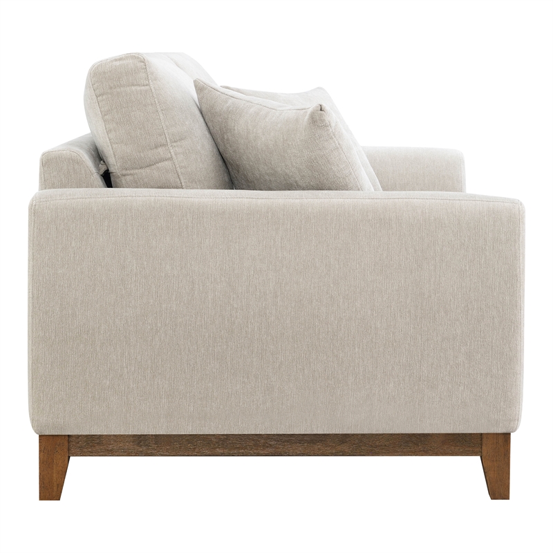 Furniture of America Naria Chenille Soft Track Arm Loveseat in Light Gray
