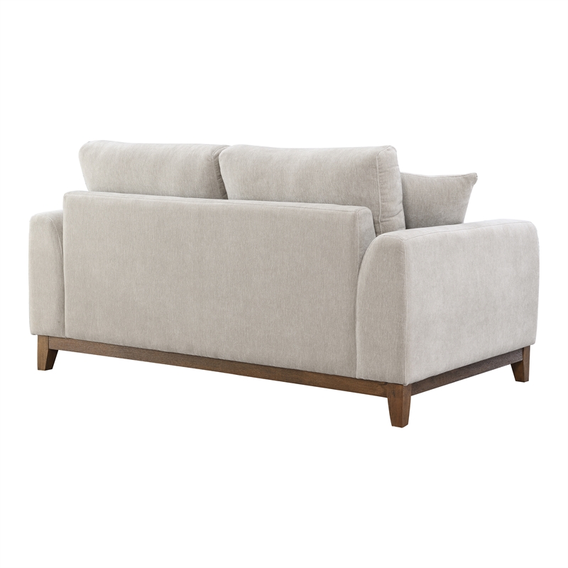 Furniture of America Naria Chenille Soft Track Arm Loveseat in Light Gray