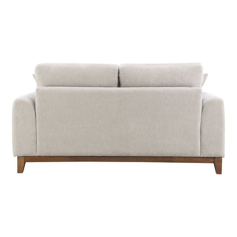 Furniture of America Naria Chenille Soft Track Arm Loveseat in Light Gray