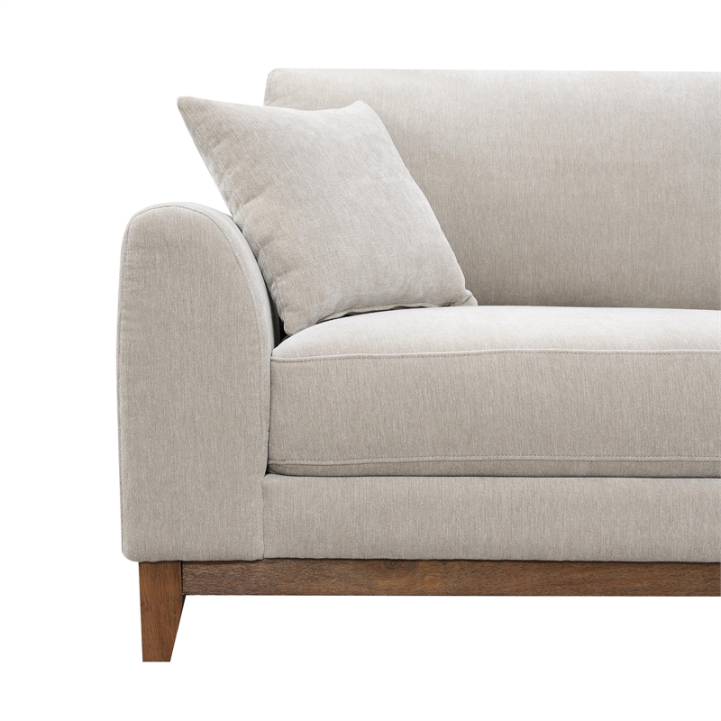 Furniture of America Naria Chenille Soft Track Arm Loveseat in Light Gray