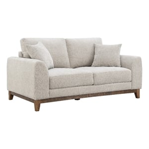 Furniture of America Naria Chenille Soft Track Arm Loveseat in Light Gray