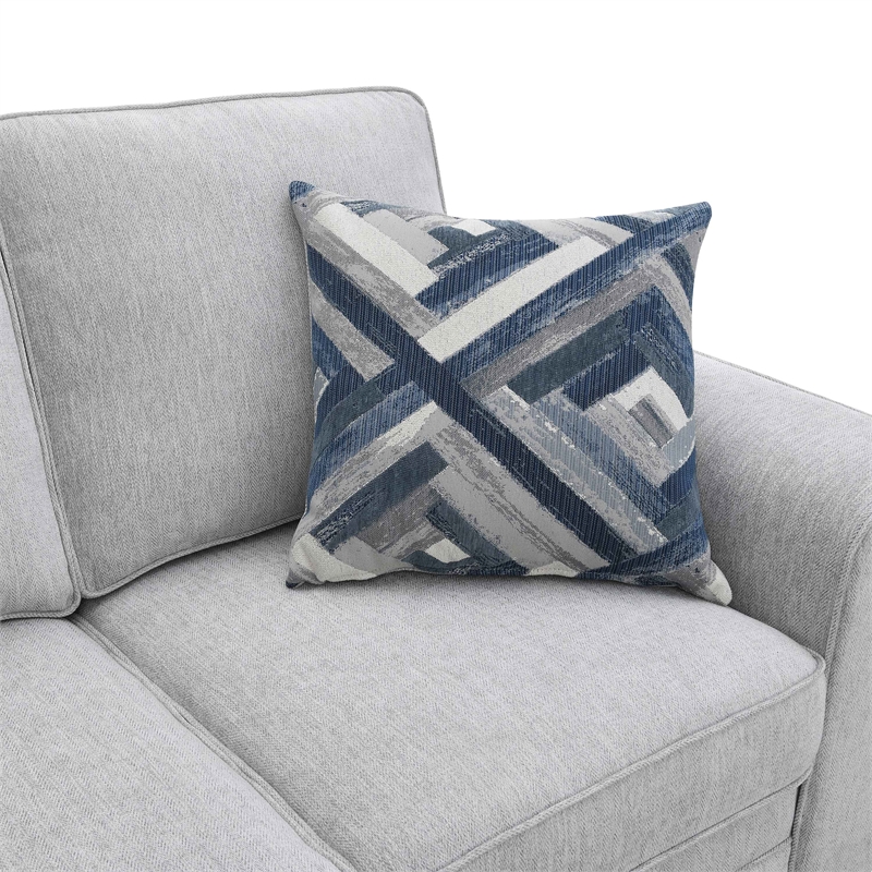 Furniture of America Emeria Chenille Soft Tapered Arm Loveseat in Light Gray