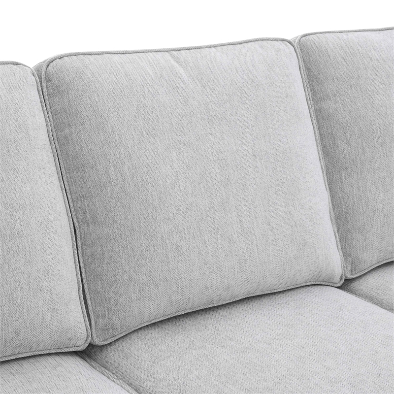 Furniture of America Emeria Chenille Soft Tapered Arm Loveseat in Light Gray