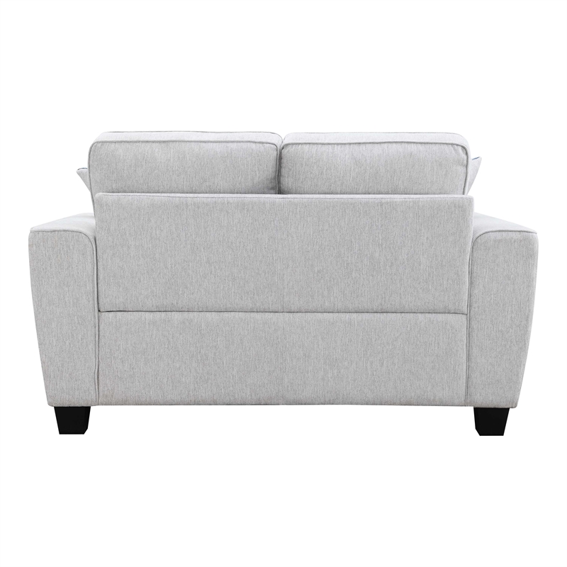 Furniture of America Emeria Chenille Soft Tapered Arm Loveseat in Light Gray
