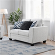 Furniture of America Emeria Chenille Soft Tapered Arm Loveseat in Light Gray