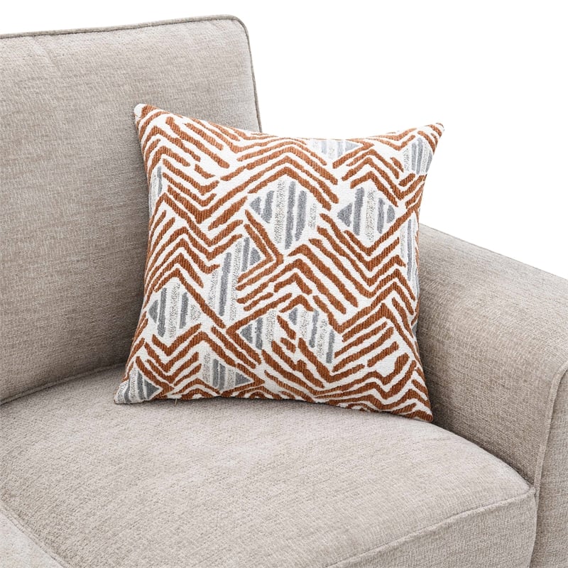 Furniture of America Emeria Chenille Soft Tapered Arm Loveseat in Taupe