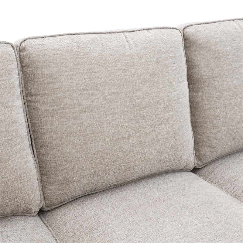 Furniture of America Emeria Chenille Soft Tapered Arm Loveseat in Taupe