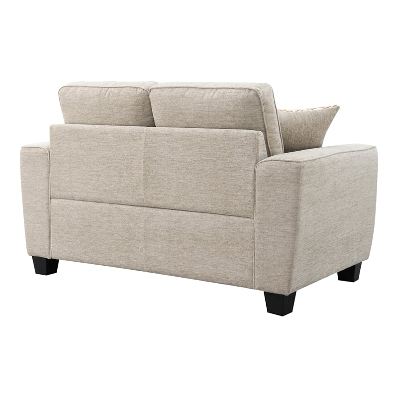 Furniture of America Emeria Chenille Soft Tapered Arm Loveseat in Taupe