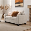 Furniture of America Emeria Chenille Soft Tapered Arm Loveseat in Taupe