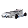 Furniture of America Redvers Wood Race Car Design Twin Kid Bed in White