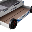 Furniture of America Redvers Wood Race Car Design Twin Kid Bed in White
