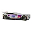 Furniture of America Yael Wood Race Car Design Twin Kid Bed in White