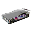 Furniture of America Yael Wood Race Car Design Twin Kid Bed in White