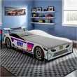 Furniture of America Yael Wood Race Car Design Twin Kid Bed in White