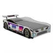 Furniture of America Yael Wood Race Car Design Twin Kid Bed in White