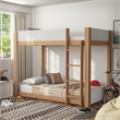 Furniture of America Dreyl Solid Wood Twin Over Twin Low Bunk Bed in Brown