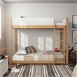Furniture of America Dreyl Solid Wood Twin Over Twin Low Bunk Bed in Brown
