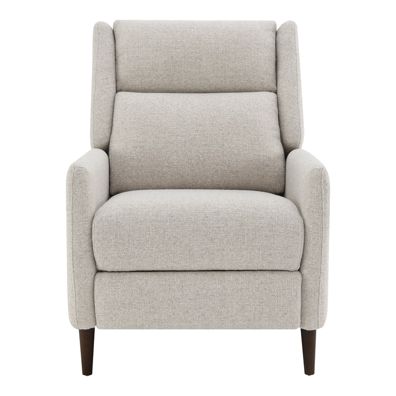 Furniture of America Vella Fabric Pushback Manual Recliner in Beige