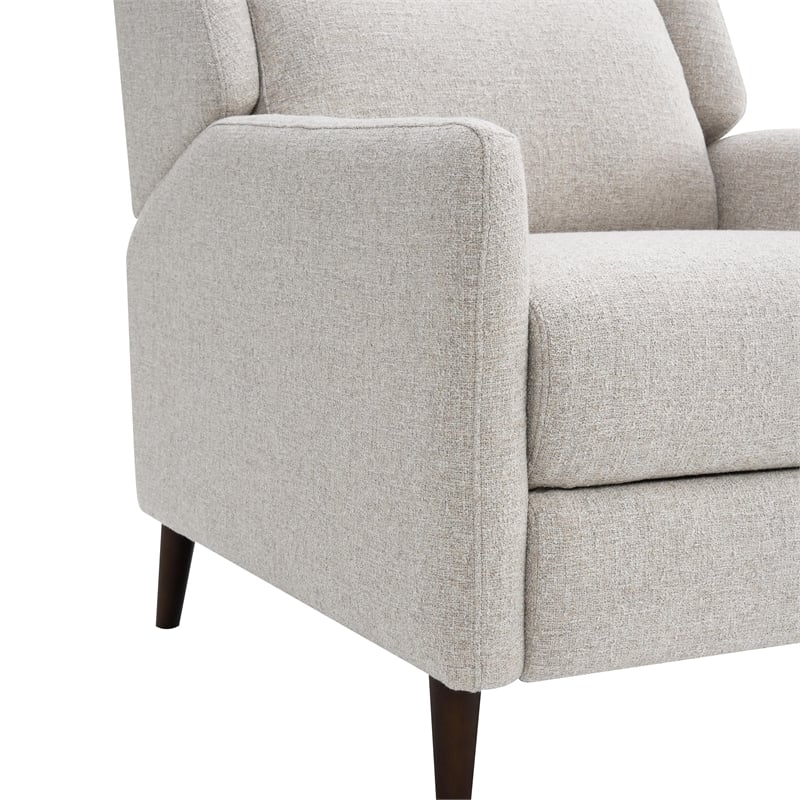 Furniture of America Vella Fabric Pushback Manual Recliner in Beige