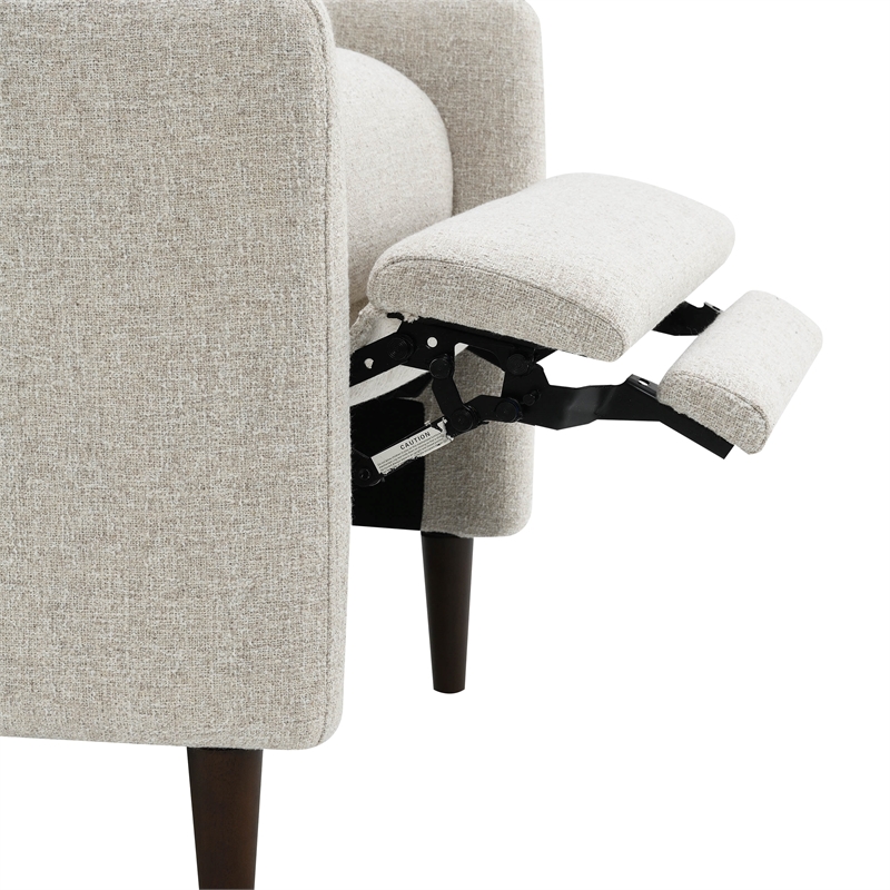 Furniture of America Vella Fabric Pushback Manual Recliner in Beige