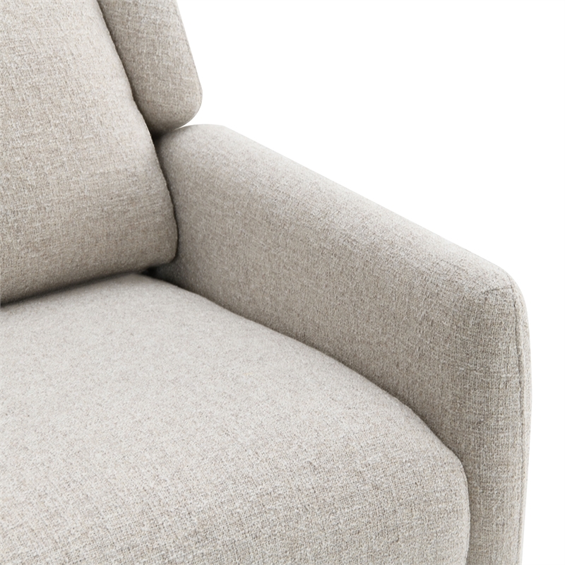 Furniture of America Vella Fabric Pushback Manual Recliner in Beige