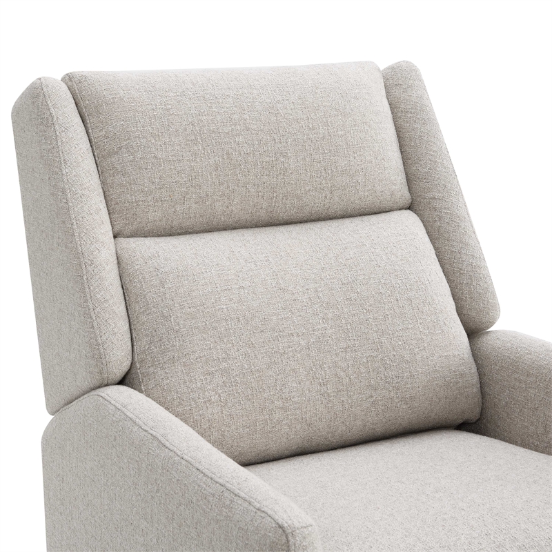 Furniture of America Vella Fabric Pushback Manual Recliner in Beige