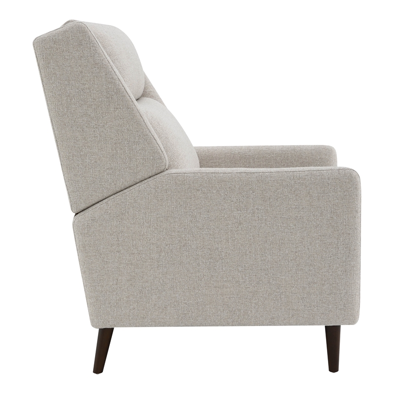 Furniture of America Vella Fabric Pushback Manual Recliner in Beige