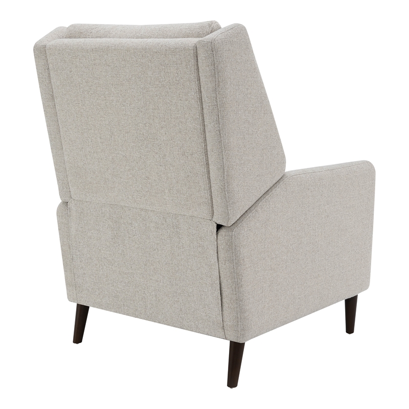 Furniture of America Vella Fabric Pushback Manual Recliner in Beige