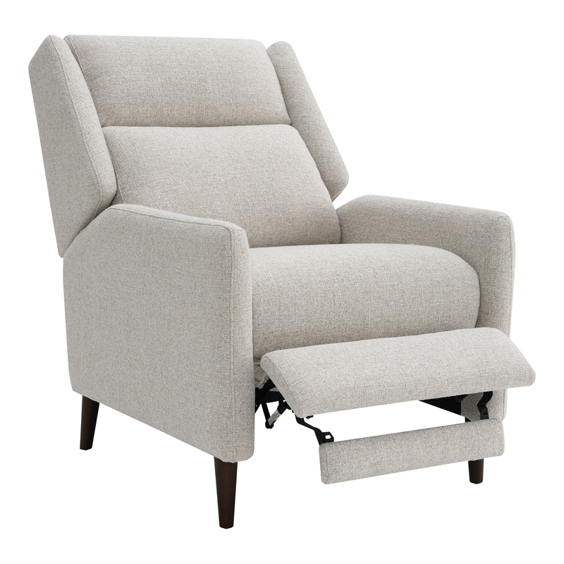 Furniture of America Vella Fabric Pushback Manual Recliner in Beige