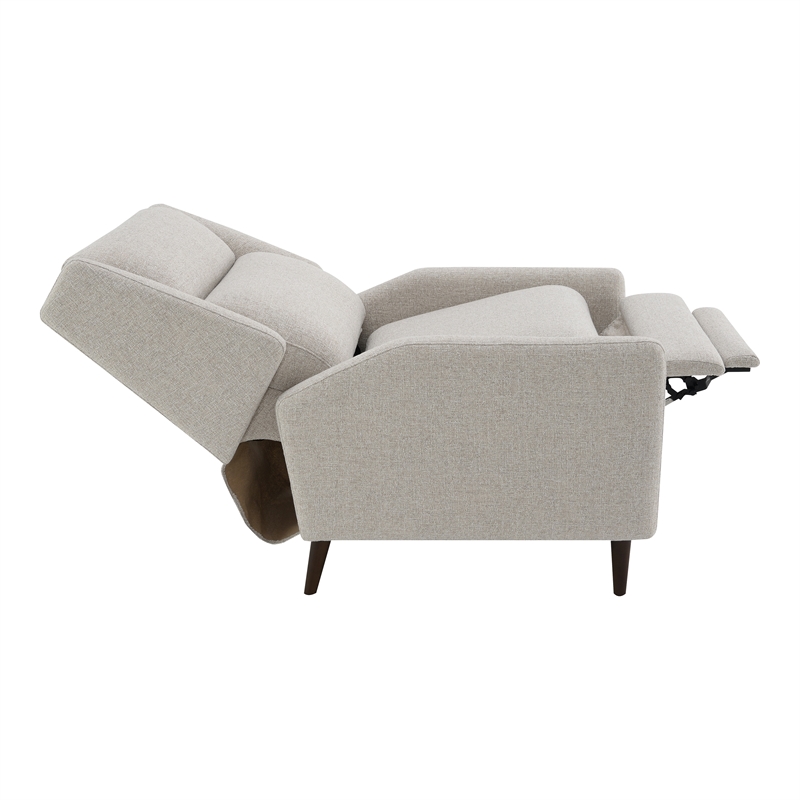 Furniture of America Vella Fabric Pushback Manual Recliner in Beige