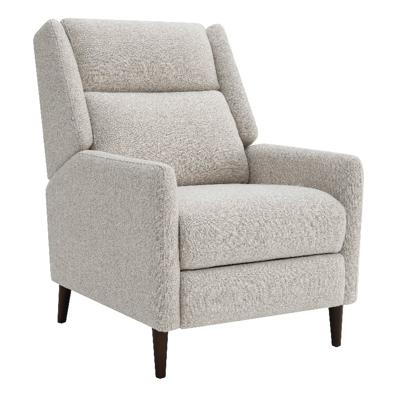 Furniture of America Vella Fabric Pushback Manual Recliner in Beige