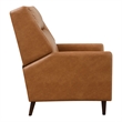 Furniture of America Vella Faux Leather Pushback Manual Recliner in Brown