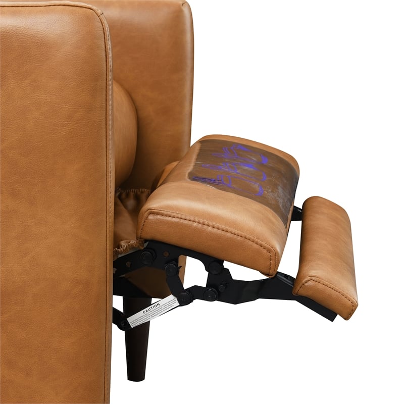 Furniture of America Vella Faux Leather Pushback Manual Recliner in Brown