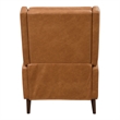 Furniture of America Vella Faux Leather Pushback Manual Recliner in Brown