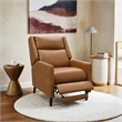 Furniture of America Vella Faux Leather Pushback Manual Recliner in Brown