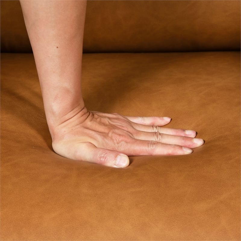 Furniture of America Vella Faux Leather Pushback Manual Recliner in Brown