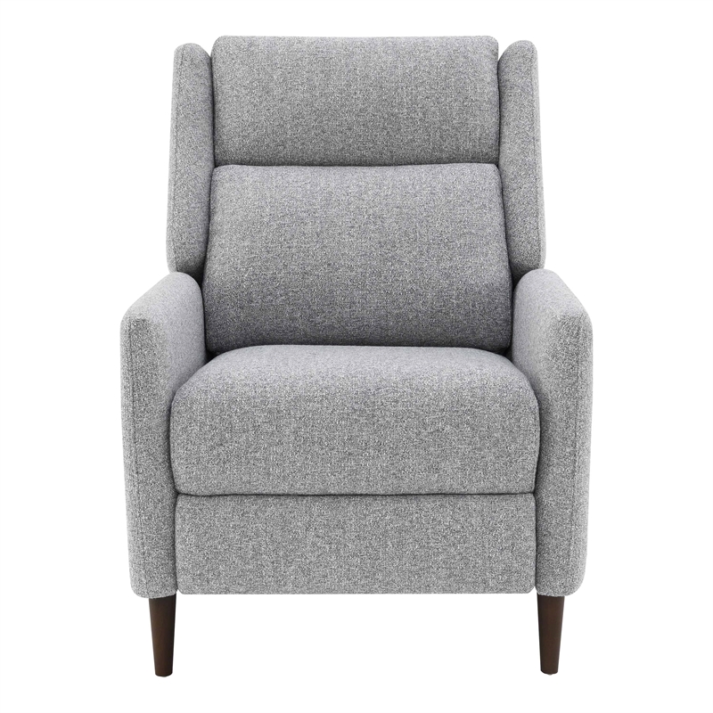 Furniture of America Vella Fabric Pushback Manual Recliner in Gray