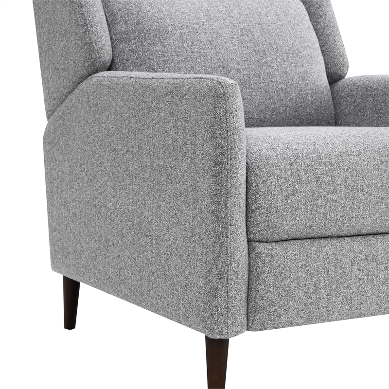 Furniture of America Vella Fabric Pushback Manual Recliner in Gray