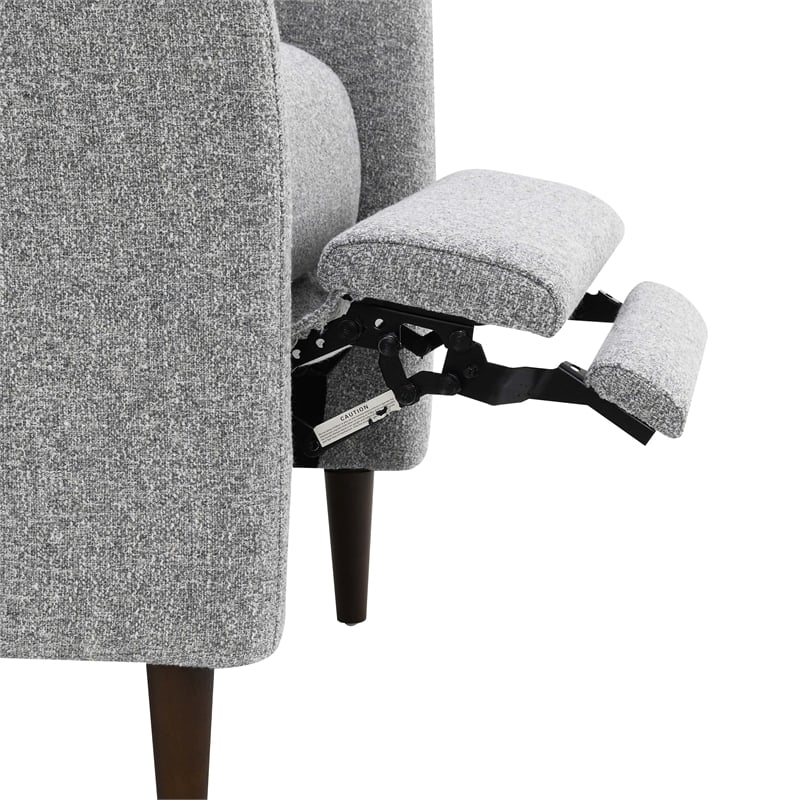 Furniture of America Vella Fabric Pushback Manual Recliner in Gray