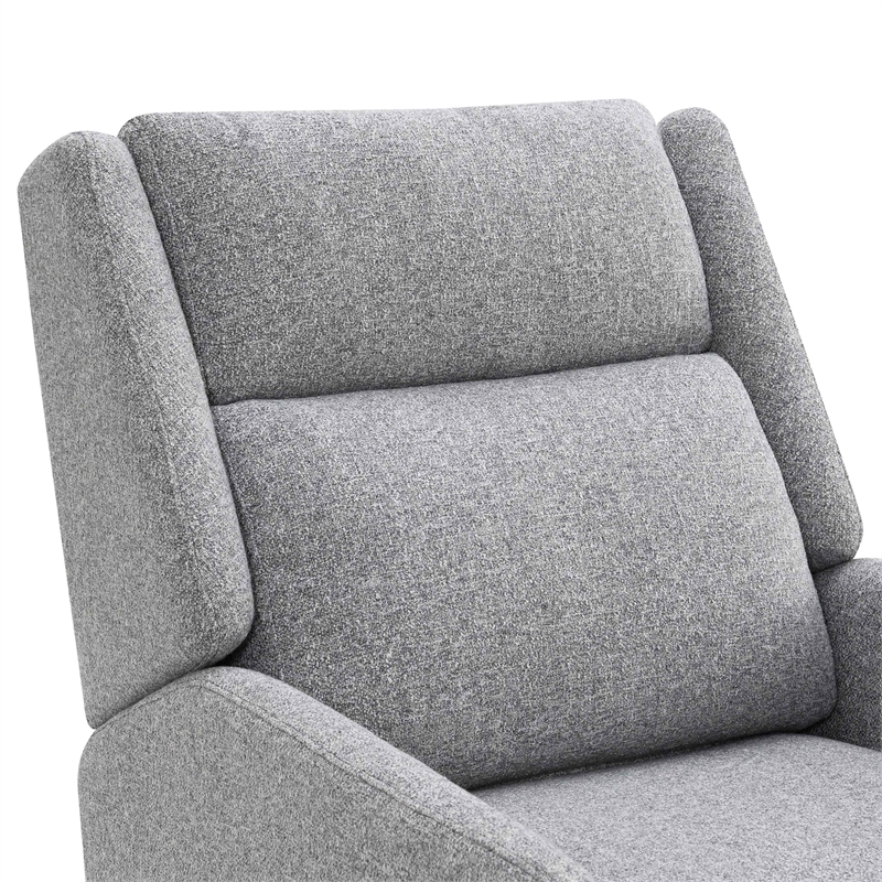 Furniture of America Vella Fabric Pushback Manual Recliner in Gray