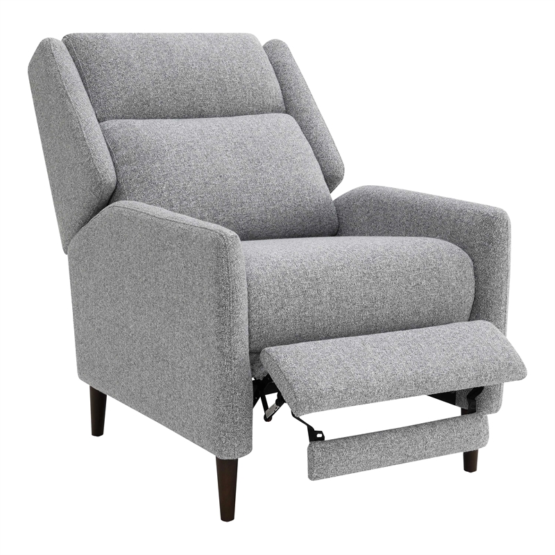 Furniture of America Vella Fabric Pushback Manual Recliner in Gray