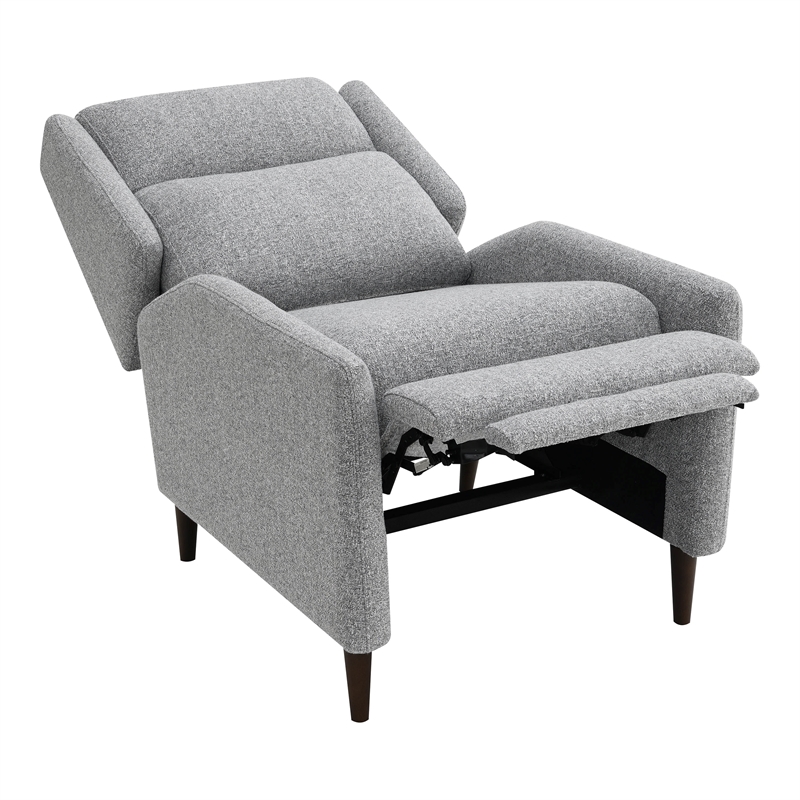 Furniture of America Vella Fabric Pushback Manual Recliner in Gray