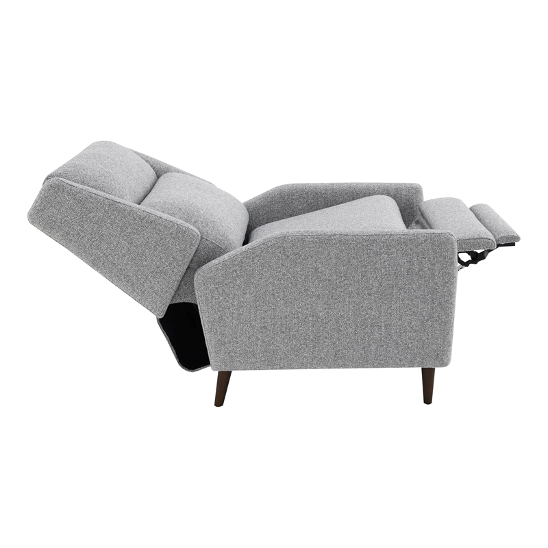 Furniture of America Vella Fabric Pushback Manual Recliner in Gray