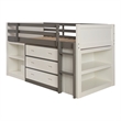 Furniture of America Aveni Solid Wood Twin Loft Bed with Side Ladder in Gray